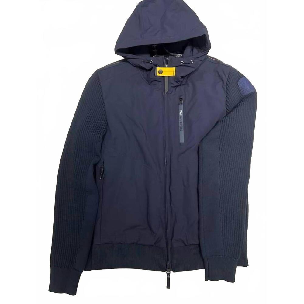 NEW PARAJUMPERS men's willard hooded jacket in blue